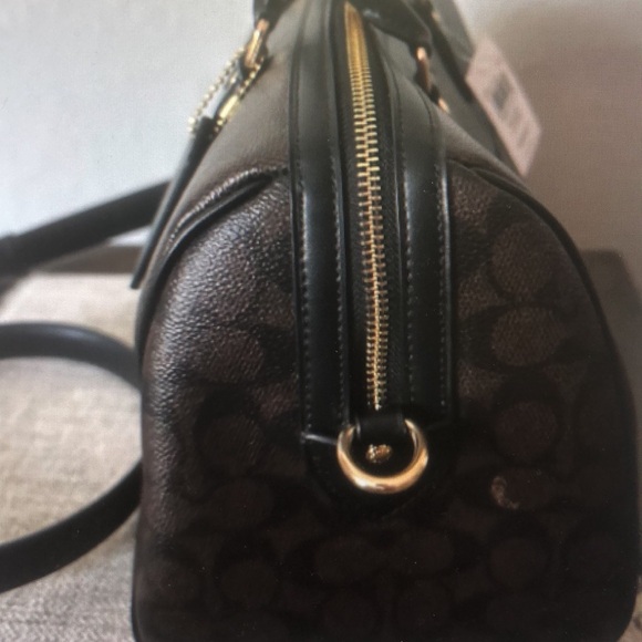 Coach Rowan Large Satchel Bag In Signature Canvas walnut black - Picture 4 of 6